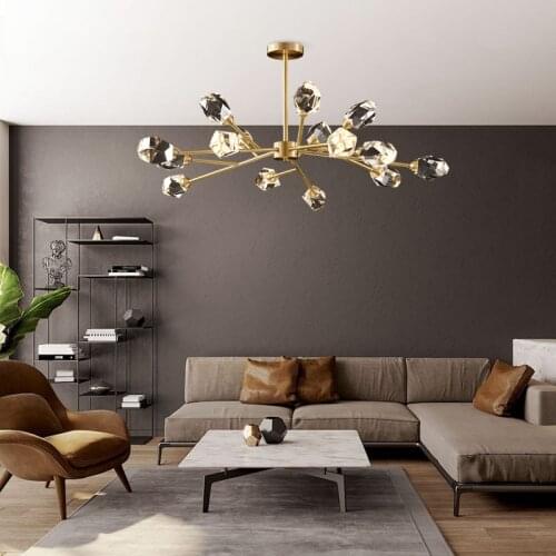 Crystal chandelier modern living room chandelier dining room lamp bedroom LED decoration family villa luxury ceiling Chandelier