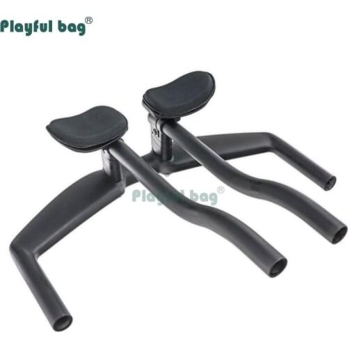 Playful bag Carbon Time Trial Handlebar 400/420/440MM TT Bar Rest Road Bike Handlebar Bicycle Accessory Riding Equipment JA02