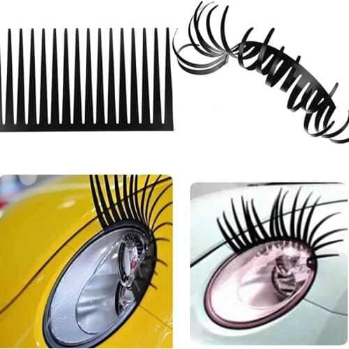 Car Headlight Sticker False Eye Lash Sticker Funny Eyelashes Auto head Lamp Decoration Decals 2PCS For VW Volkswagen Beetle BMW