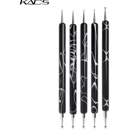 KADS 5pcs/Set 2 Way Dotting Marbleizing Painting Pen Kits Tool Nail Art Dot Dotting Tool Nail Care Manicure Tool