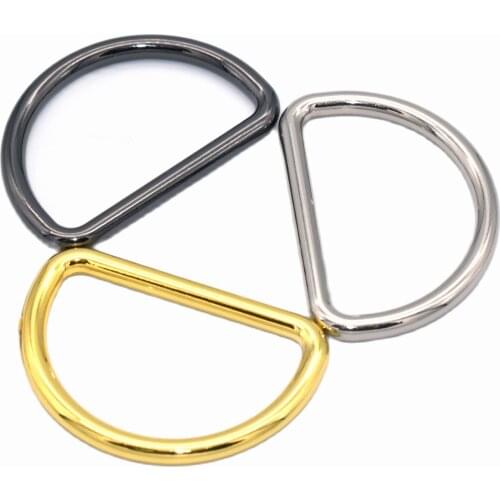 D Ring Slide Adjustable Buckle Bag Clasp Belt Strap Buckles Dog Hook Rings Half Webbing Belt D Rings Handbag Hardware 6 PCS 1.5"