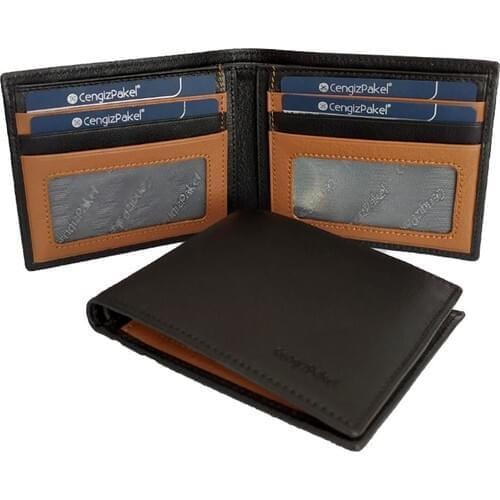 Cengiz Pakel Leather Men Wallet Black-Taba 500ST
