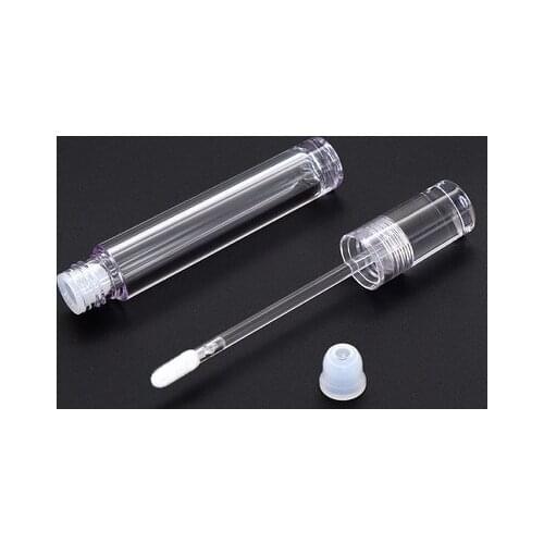Round 5ml Transparent Empty Lip Gloss Tubes Refillable Lip Glaze Lip Balm Bottles With Rubber Inserts DIY Make Up Tools