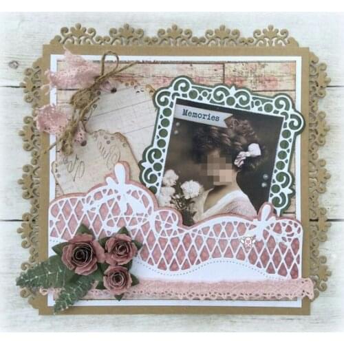 Mmao Crafts Metal Steel Cutting Dies New Butterfly net edge frame Stencil For DIY Scrapbooking Paper/photo Cards Embossing Dies