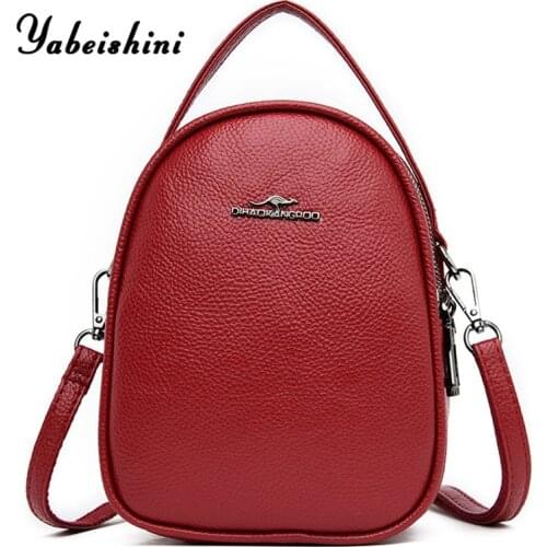 Multifunction women Leather Backpack Mini Shoulder Bags Mochila Feminina high quality school bags for teenage girls sac a dos