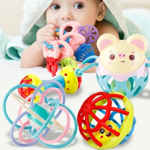 Soft Rubber Hand Grasping Ball Crawling Mobiles Baby Toys 0 3 6 12 Months Old Sensory Infant Toy for Toddlers Rattles Boys Girls