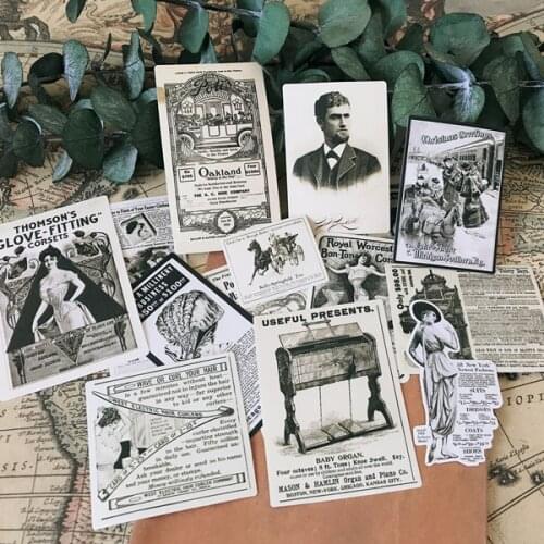 KSCRAFT 14PCS Vintage Style Waterproof Stickers for Scrapbooking Happy Planner/Card Making/Journaling Project
