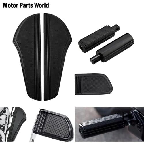 Motorcycle Driver Floorboards Passenger Footpegs Brake Pedal Cover CNC For Harley Touring Electra Glide FLHT Dyna Switchback FLD