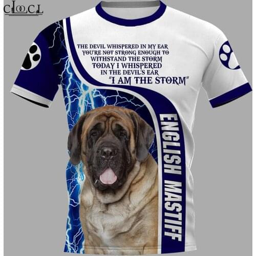 CLOOCL 2021 Newest Popular English Mastiff 3D Printed Men T Shirt Harajuku Summer Short Sleeve Casual Unisex Tops Drop Shipping
