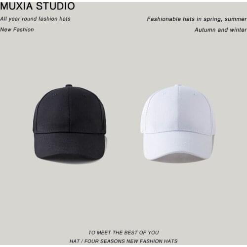 2021 New Spring and Summer Solid Color Vintage Soft Top Baseball Cap for Man and Woman White Black Peaked Cap Sunhat Hats