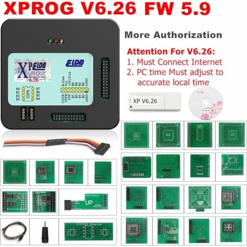 New XPROG V6.26 USB with Dongle Full set Adapter XPROG-M X-prog Box V6.12 V5.55 V5.74/5.84/5.86 ECU Chip Tuning Programmer XPROG