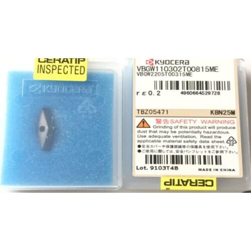 ORIGINAL 10PCS CARBIDE INSERT VBGW110302T00815ME KBN25M