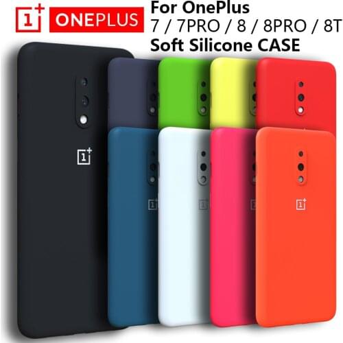 Original OnePlus 7 Pro Case High Quality Liquid Silicone Soft Cover For 8PRO 6T OnePlus8 OnePlus6 8T 7 8 full protectiver case