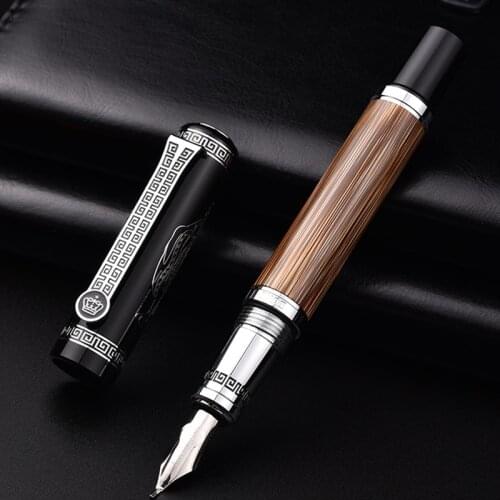Chinese Style Luxury Elegant Fountain Ink Pen For School Office Supplies Writing Calligraphy Metal Pens