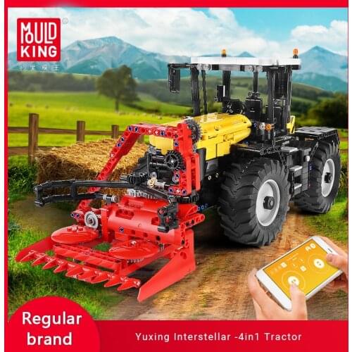 Mould King17019/17020/17021 High-tech Mechanical Tractor App Assembled Building Block Model Engineering Series Electric Toys