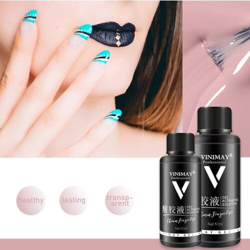 30ML/60ML Diluted Solution Functional Glue Diluent Base Gel WakeGlue Awakening Liquid Lasting Nail Polish Extender Nail Art Tool