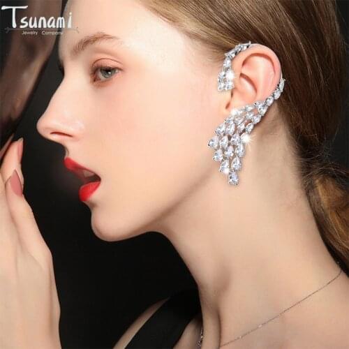 New Ins Fashion Trend Style Earrings Creative Swan wings Zircon Stone Stud Earrings For Women Popular Wedding Earring Jewelry