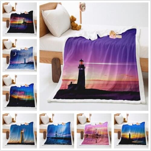 Scene Sherpa Blanket Sea Wave Landscape Fleece Throw Blanket Kids Girls Boys Fresh Nature Fuzzy Blanket for Kids Boys Girls