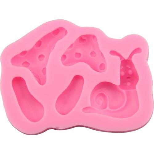 Fairy tale door snail mushroom turned sugar cake silicone mold chocolate cake decoration tool gypsum drop glue DIY soap mold