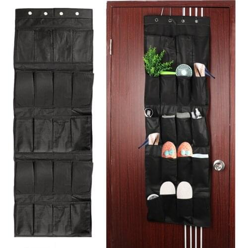 For Wardrobe Wall Door Back Underwear Sock Tie Shoe Hanging Storage Organizer Free Nail Space Saver 20 Grid Foldable Hanging Bag