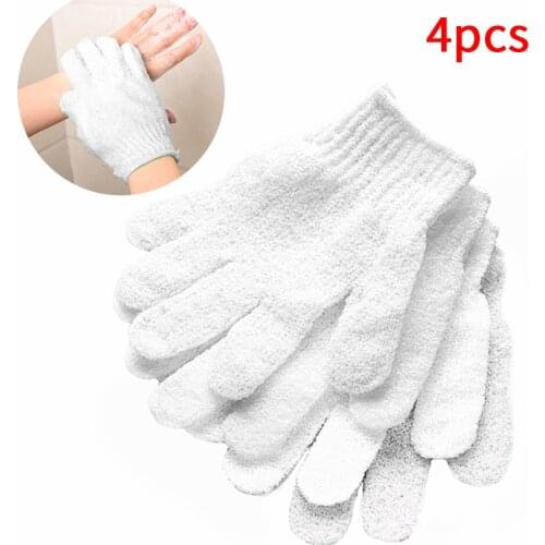 4Pcs Scrub Exfoliating Massage White Wash Skin Candy Color Cleansing Face/legs/body Cleaner Spa Shower Gloves