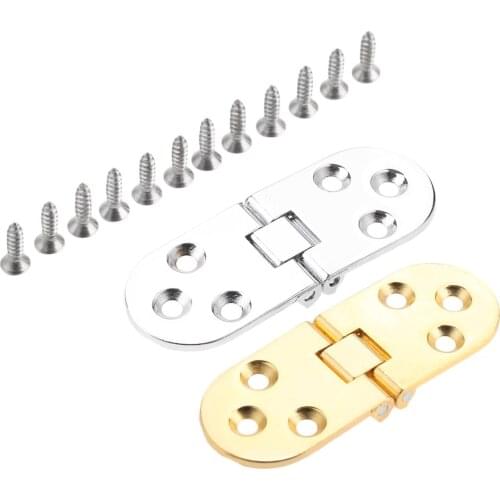 2pcs Hidden Mount Concealed Hinge Silver Gold Invisible Cabinet Furniture Folding Tables Cabinets Doors Hinge Flush Mounted