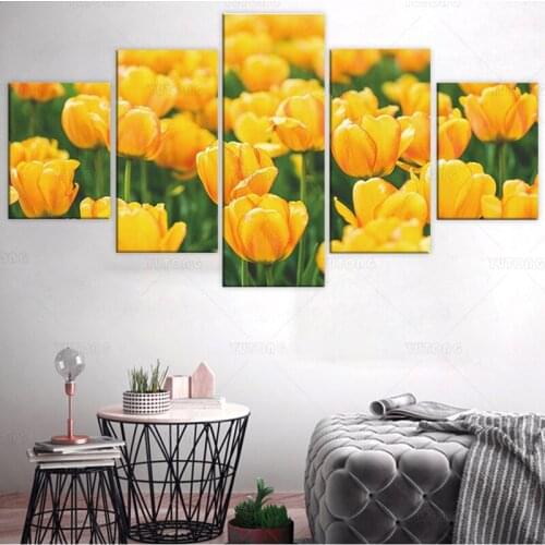 Modern printed home decor 5 pieces Abstract Buddha canvas painting wall art picture for living room posters and prints Artwork