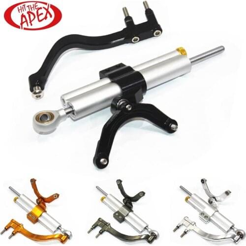 For MV Agusta F3 675/800 2012 2013 2014 2015 2016 2017 CNC Steering Damper Stabilizer Set Linear Reversed With Mounting Bracket