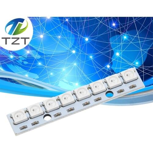 TZT Stick 8 channel WS2812 5050 RGB LED lights built-in full color-driven development board