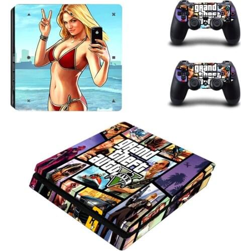 Grand Theft Auto V GTA 5 PS4 Slim Skin Sticker Decal Vinyl for Playstation 4 Console & Controller PS4 Slim Skins Sticker Vinyl