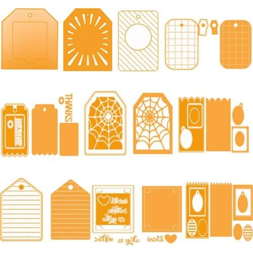 Pop Up Frame Tags Sunshine Spider Net Photo Frame Labels Metal Cutting Dies Stencil For DIY Scrapbooking Album Making 2019 New