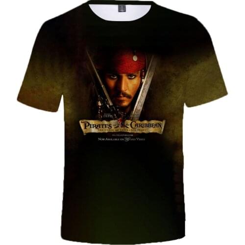 Disney Funny T Shirt Men T-shirt Movie Caribbean Jack Sparrow Tshirt 3D Print Tee Unisex Casual Tshirt Camisetas Top Pirates