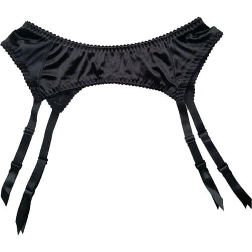 Women Garters Black Luster Metal Clips/Buckles Sexy Garter Belt for Stockings, Female suspender Belt Sexy Lingerie GA1273