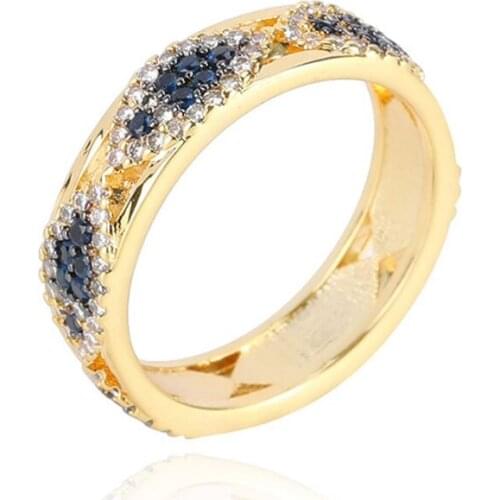 High Quality 925 Sterling Silver Gold Color Full Zircon Flower Blue Stone Fish Rings For Women Fashion Jewelry(DJ1501)