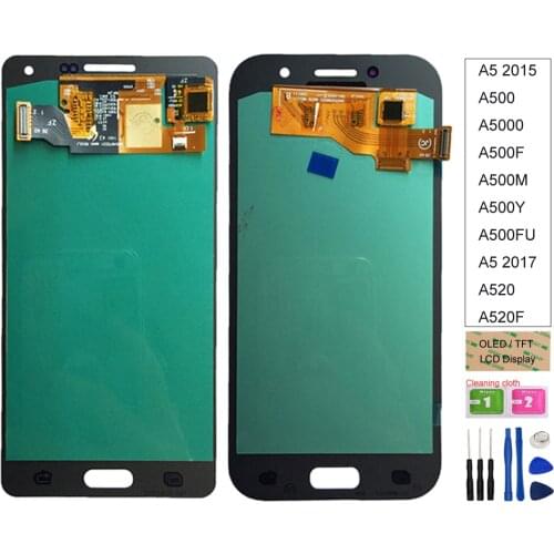 TFT/OLED A5 2015 LCD For Samsung Galaxy A5 2017 A520 A500 A5000 A500F lcd Display Touch Screen Digitizer Assembly Repair Parts