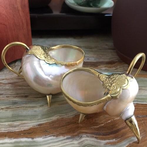 1pcs Natural Conch shell Originality Home Crafts Fine Hand made Polishing Shell Mug Decoration Collection Gift