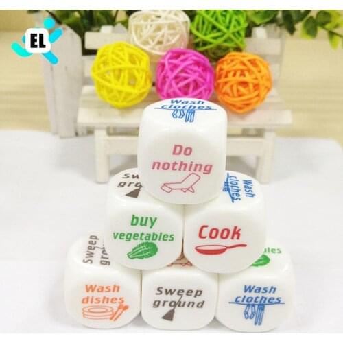 1Pcs Novelty Fun Dice Game Toy Cute Funny Couples Families Housework Game Dices Hot Sale