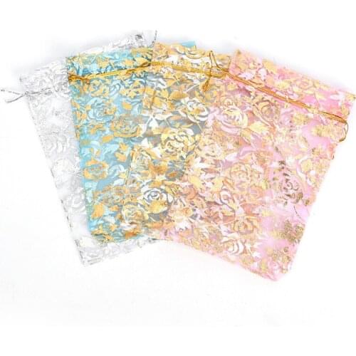 10pcs/set Organza Bag Christmas Wedding Bag Candy Bags Gift Pouches Jewelry Packaging Display 5*7cm,7*9cm,9x12cm