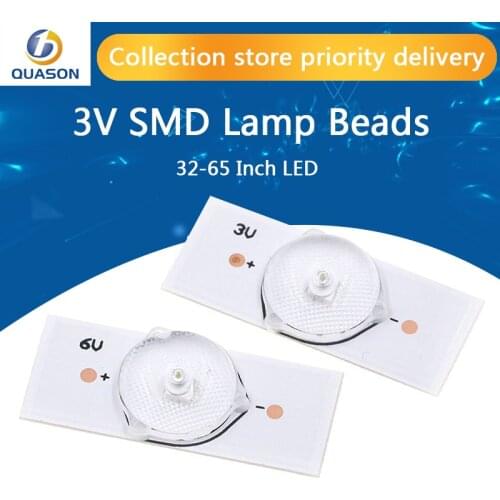 10PCS 3V SMD Lamp Beads with Optical Lens Fliter for 32-65 inch LED TV Repair