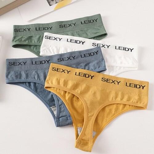 2pcs/lot Women G-String Thong Cotton Pantie Seamless Female Underwear Sexy T-Back Letter Underpants Soft Briefs For Girls Panty