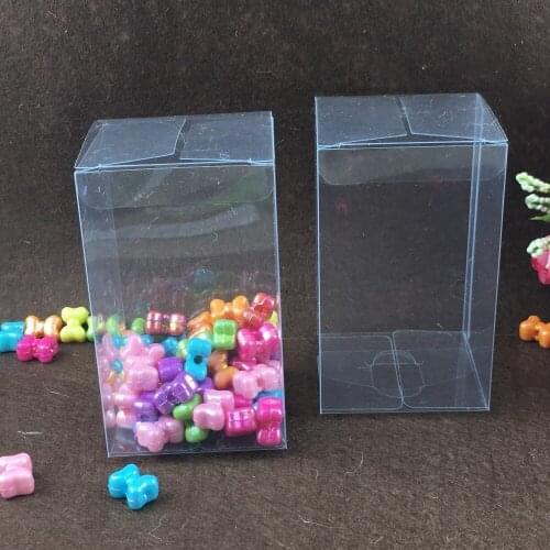 50pcs 5*5*20cm clear plastic pvc box packing boxes for gifts/chocolate/candy/cosmetic/crafts square transparent pvc Box