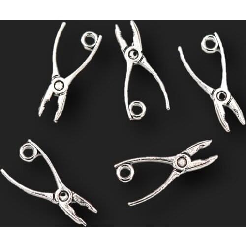 WKOUD 30pcs Silver Color Mini Handmade Scissors Charm Alloy Pendant Vintage Bracelet Earrings DIY Metal Jewelry Findings A38