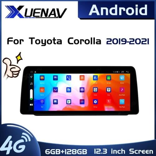 12.3 inch Android Car Radio for Toyota Corolla 2019 2020 2021 Car Multimedia Player GPS navigation Head unit Auto Radio 2 din