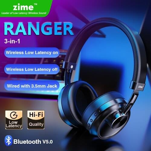 Zime Ranger Wireless Gaming Headset with Microphone 65ms Low Latency Bluetooth Headphone for PUBG Mobile Gamers Stereo Audio