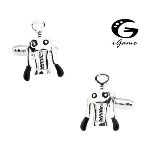 IGame Corkscrew Cufflinks Unique Red Wine Opener Design Quality Brass Material Free Shipping