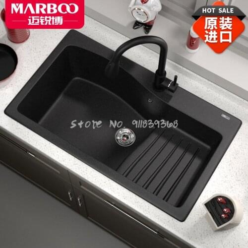 Imported Quartz Stone Sink Kitchen Granite Sink Basin Single Basin With Drain Basin 597
