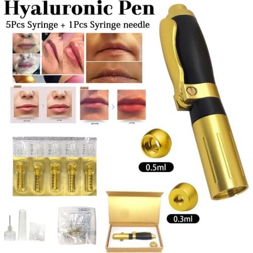 2 in 1 meso injection gun hyaluronic pen 0.3ml & 0.5ml head gold hyaluronic acid pen lip filler injector Noninvasive Nebulizer