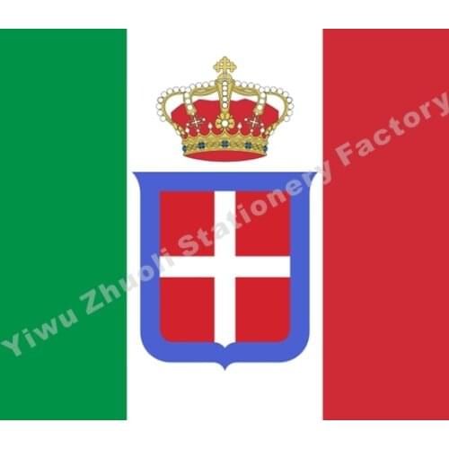 Italy (1861-1946) Crowned Flag 150X90cm (3x5FT) 120g 100D Polyester Double Stitched High Quality Free Shipping