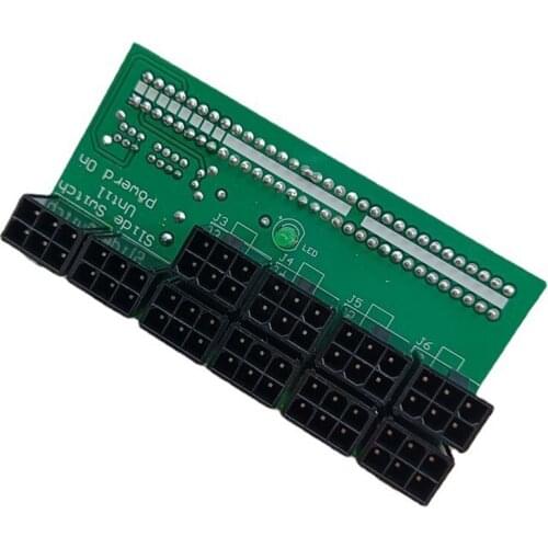 Breakout Board 1600W for Ethereum ETH ZEC Mining Server Power Supply Adapter GPU PSU 10x6Pin Hub for BTC Mining
