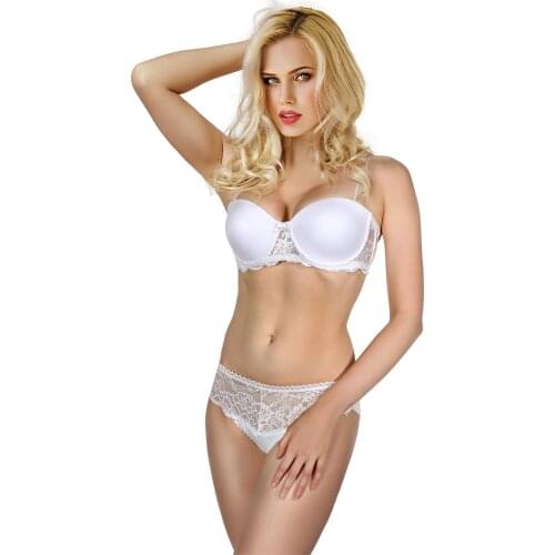 Empty Cup Bra Panty Set For Women Sexy Laceless Underwear Bralette Ultra Thin Padded Back Transparent Adjustable Straps Softness